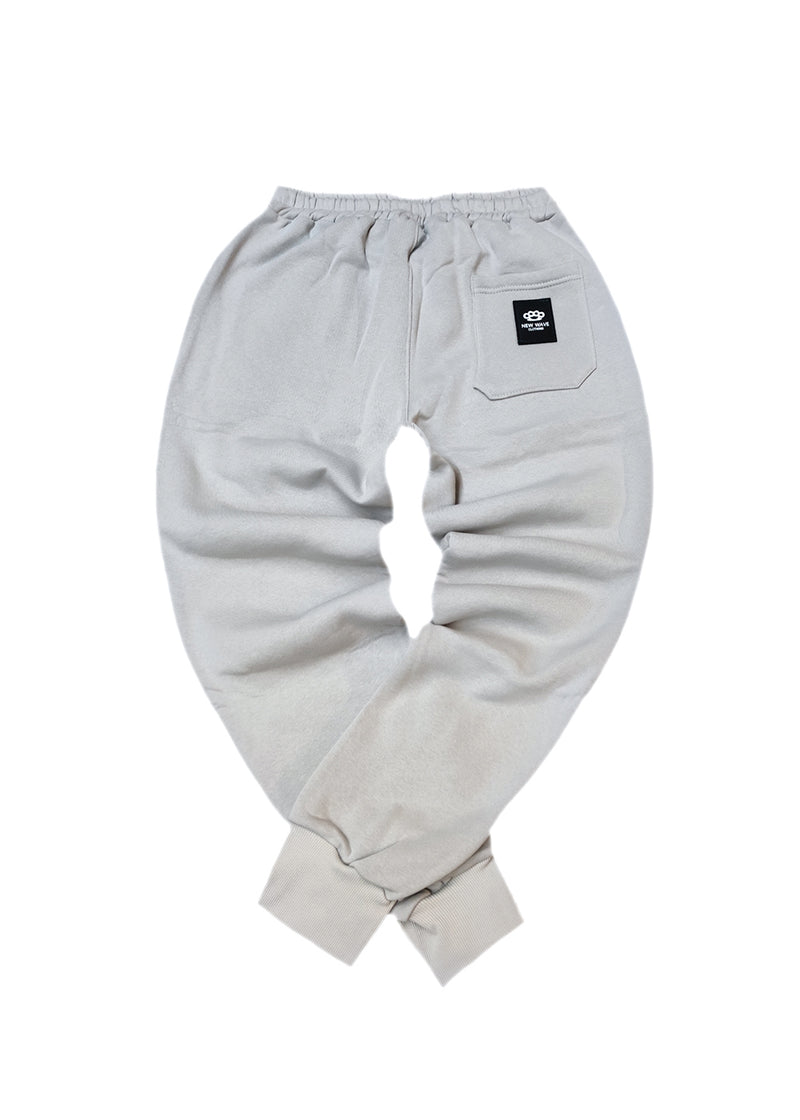 Ανδρική φόρμα με λάστιχο New Wave Clothing - 192-32 - basic pants regular fit ανοιχτό γκρι