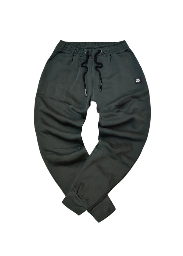 Ανδρική φόρμα με λάστιχο New Wave Clothing - 192-32 - basic pants regular fit σκούρο χακί