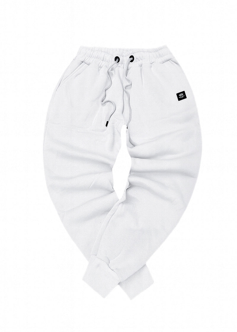 Ανδρική φόρμα με λάστιχο New Wave Clothing-192-32-basic pants regular fit λευκή