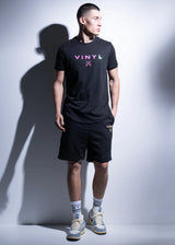 Vinyl art clothing - 09524-01 - iridescent logo shorts - black