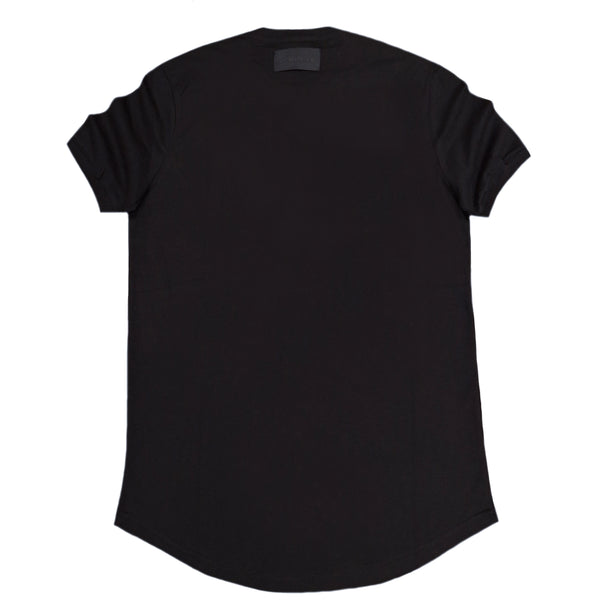 Κοντομάνικη μπλούζα Vinyl art clothing - 19524-01 - iridescent logo μαύρο