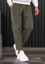 HENRY CLOTHING Ανδρικό παντελόνι κοτλέ χακί 8-032-khaki