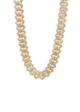 GUF - GUFA1- high quality stainless steel chain with little white gems - gold