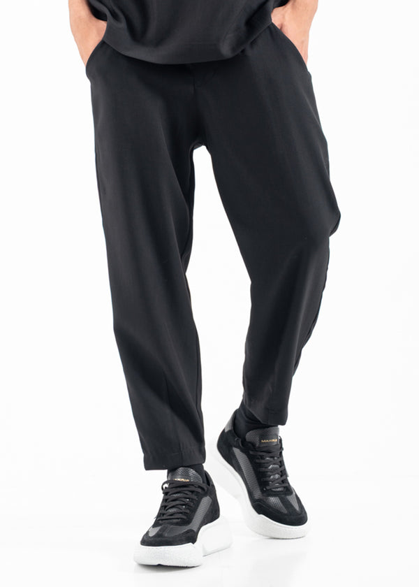 Ανδρικό υφασμάτινο παντελόνι Vittorio-500-2526-MIROLIO BLACK loose fit