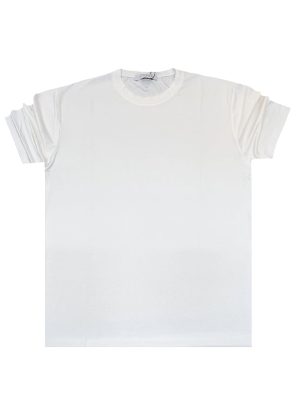 Ανδρική κοντομάνικη μπλούζα Vittorio - 200-24-110 - basic tee regular fit off white