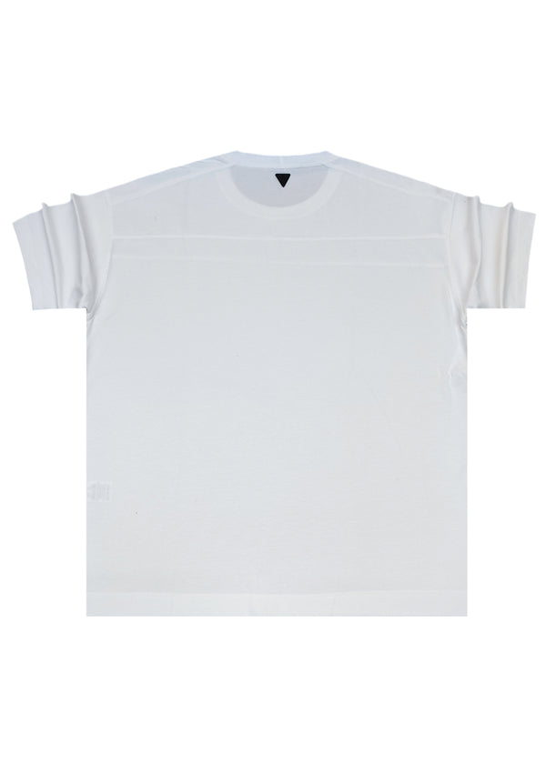 Ανδρική κοντομάνικη μπλούζα Vittorio - 200-2526-011 - simple lined tee loose fit off white