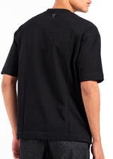 Ανδρική κοντομάνικη μπλούζα Vittorio - 200-2526-011 - simple lined tee loose fit μαύρο