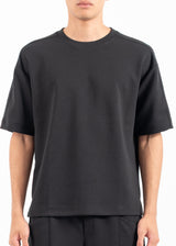 Ανδρική κοντομάνικη μπλούζα Vittorio - 200-2526-FORMIA - formal tee loose fit μαύρο
