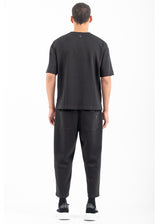 Ανδρική κοντομάνικη μπλούζα Vittorio - 200-2526-FORMIA - formal tee loose fit μαύρο