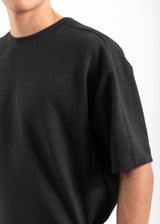 Ανδρική κοντομάνικη μπλούζα Vittorio - 200-2526-FORMIA - formal tee loose fit μαύρο