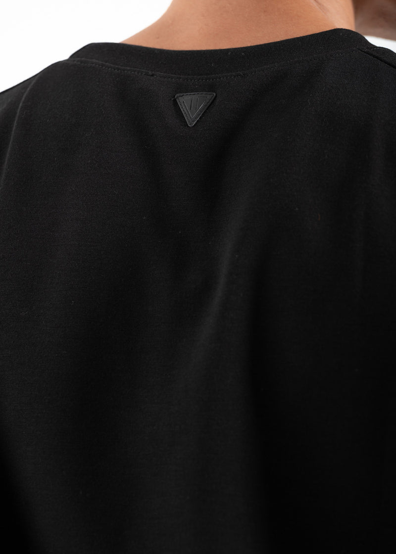 Ανδρική κοντομάνικη μπλούζα Vittorio - 200-2526-FORMIA - formal tee loose fit μαύρο