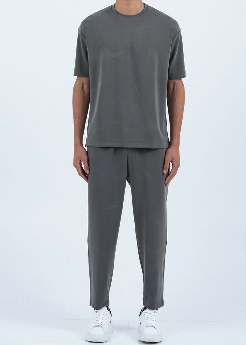 Ανδρική κοντομάνικη ριπ μπλούζα Vittorio - 200-2526-JORDAN - ripped tee loose fit ανθρακί