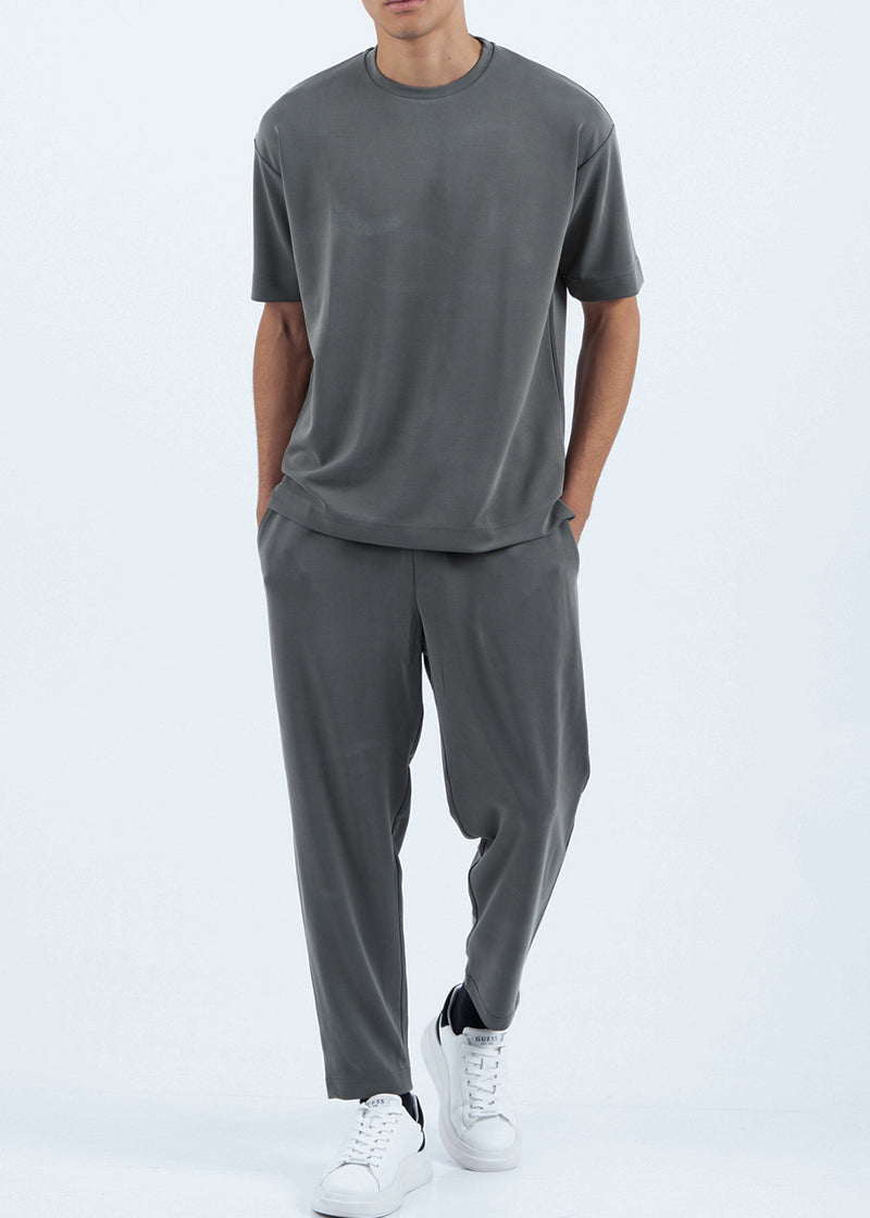 Ανδρική κοντομάνικη ριπ μπλούζα Vittorio - 200-2526-JORDAN - ripped tee loose fit ανθρακί