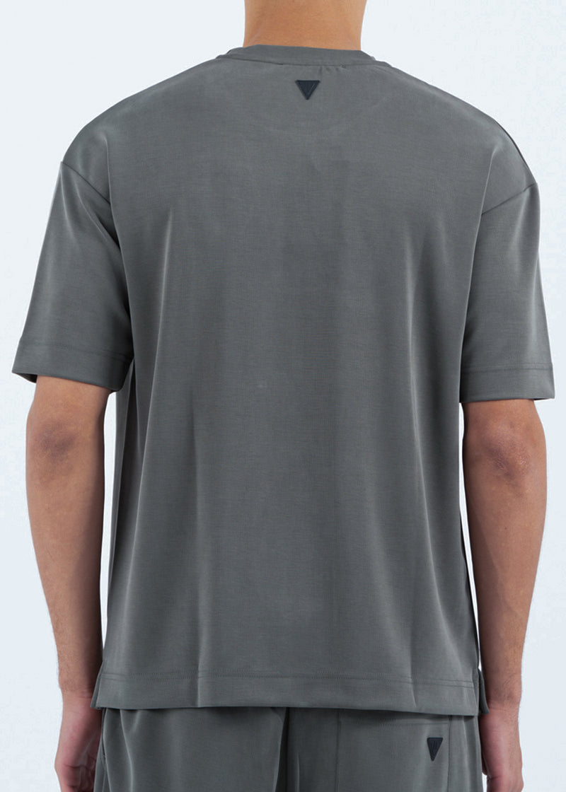 Ανδρική κοντομάνικη ριπ μπλούζα Vittorio - 200-2526-JORDAN - ripped tee loose fit ανθρακί