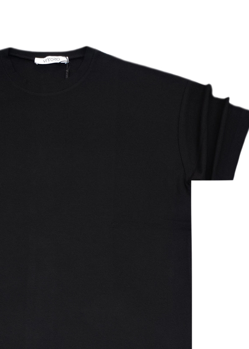 Ανδρική κοντομάνικη μπλούζα Vittorio - 200-2526-JORDAN - BLACK