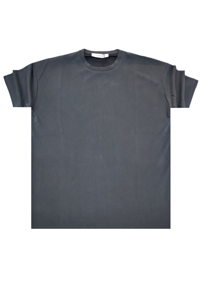 Ανδρική κοντομάνικη ριπ μπλούζα Vittorio - 200-2526-JORDAN - ripped tee loose fit ανθρακί