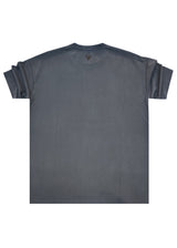 Ανδρική κοντομάνικη ριπ μπλούζα Vittorio - 200-2526-JORDAN - ripped tee loose fit ανθρακί