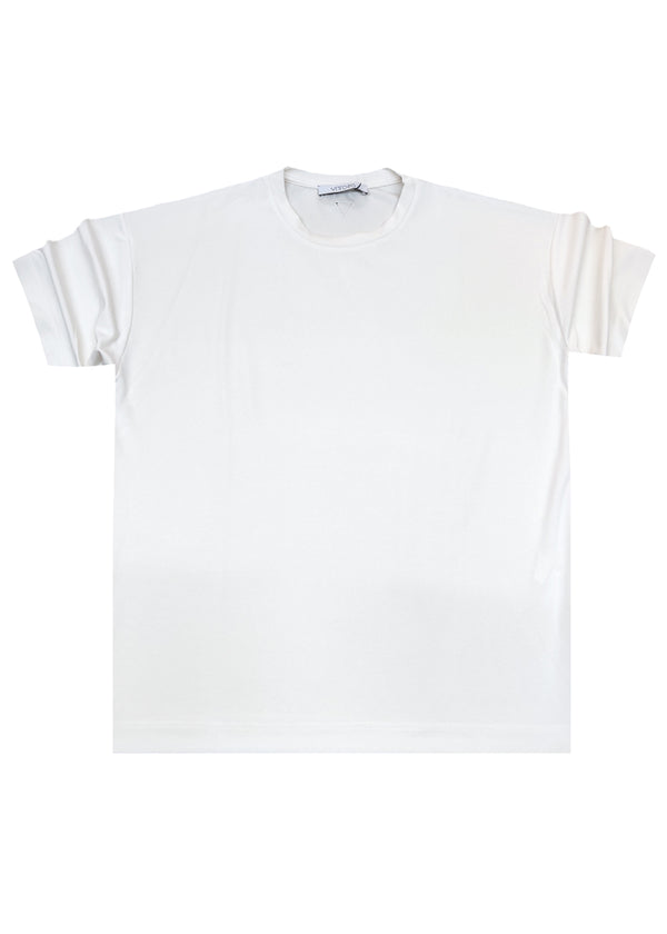 Ανδρική κοντομάνικη ριπ μπλούζα Vittorio - 200-2526-JORDAN - ripped tee loose fit off white