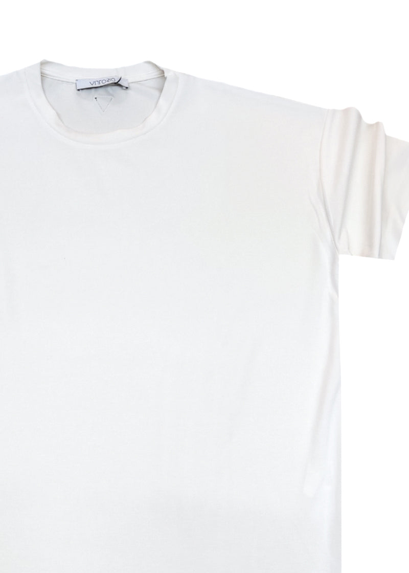 Ανδρική κοντομάνικη ριπ μπλούζα Vittorio - 200-2526-JORDAN - ripped tee loose fit off white