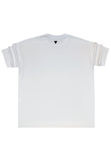 Ανδρική κοντομάνικη ριπ μπλούζα Vittorio - 200-2526-JORDAN - ripped tee loose fit off white