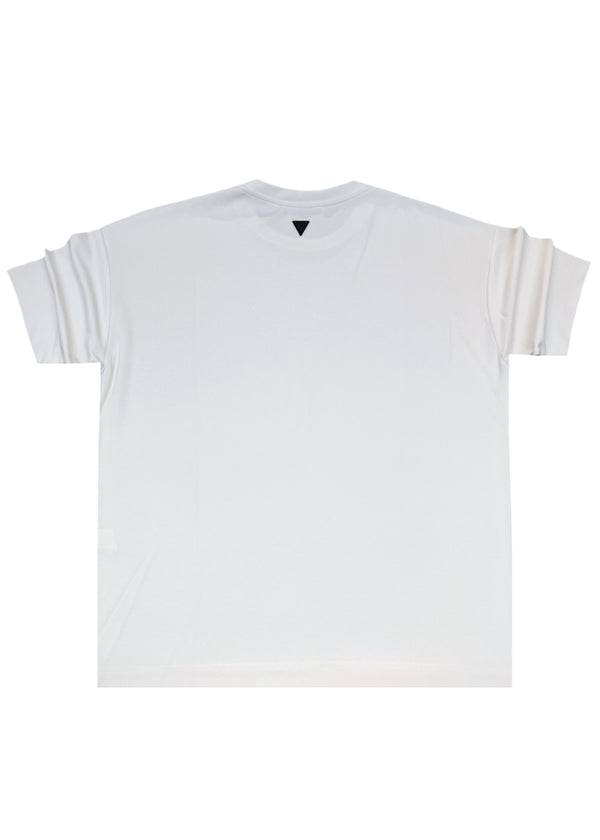 Ανδρική κοντομάνικη ριπ μπλούζα Vittorio - 200-2526-JORDAN - ripped tee loose fit off white