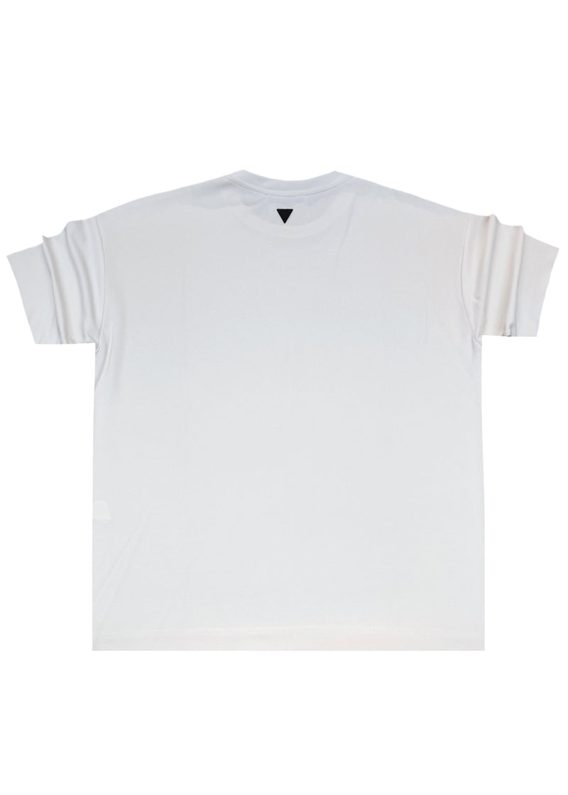 Ανδρική κοντομάνικη ριπ μπλούζα Vittorio - 200-2526-JORDAN - ripped tee loose fit off white