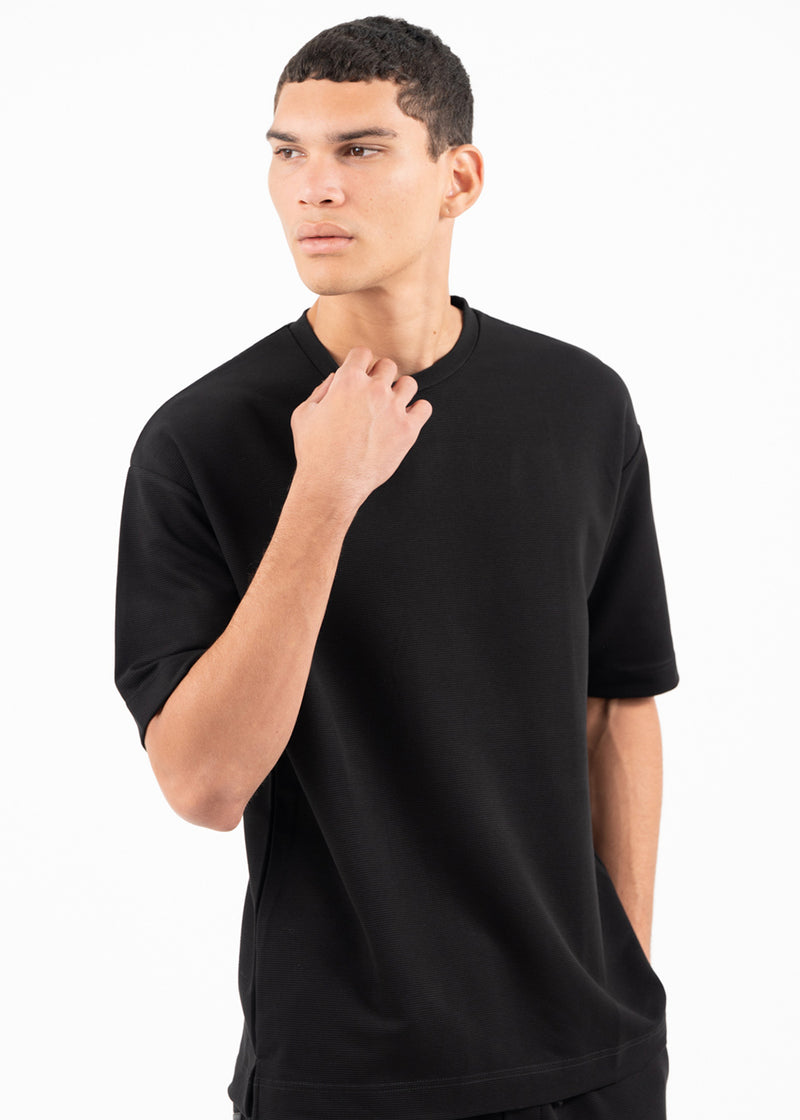 Ανδρική κοντομάνικη μπλούζα Vittorio-200-2526-SENTO black oversized