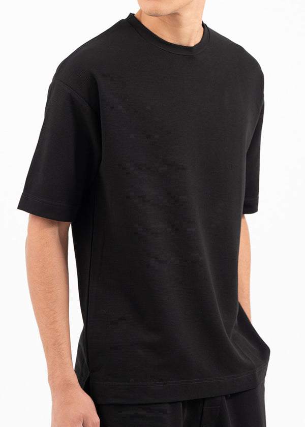 Ανδρική κοντομάνικη μπλούζα Vittorio-200-2526-SENTO black oversized