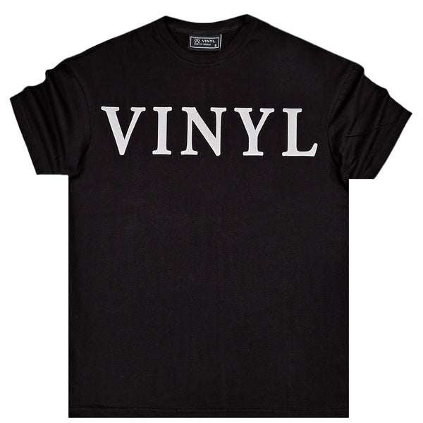 Ανδρική κοντομάνικη μπλούζα Vinyl art clothing - 20100-01 - chest print OVERSIZED μαύρο