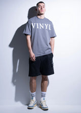 Vinyl art clothing - 20100-09 - chest print OVERSIZED t-shirt - grey
