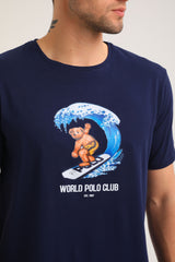 New World Polo - POLO-2023 - surf bear t-shirt - navy