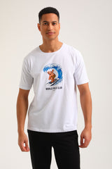 New World Polo - POLO-2023 - surf bear t-shirt - white