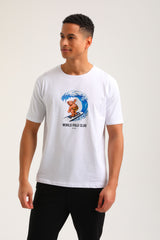 New World Polo - POLO-2023 - surf bear t-shirt - white