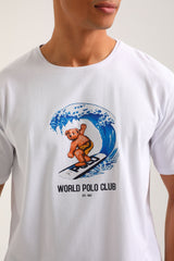 New World Polo - POLO-2023 - surf bear t-shirt - white