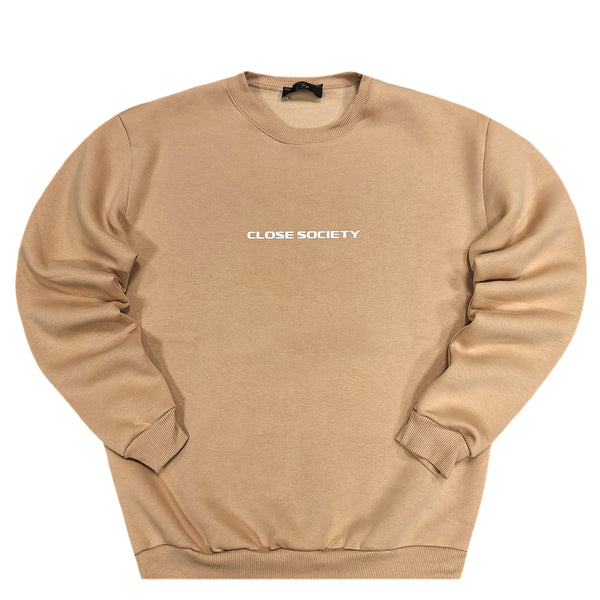 Close society - W23-877 - logo sweatshirt - beige