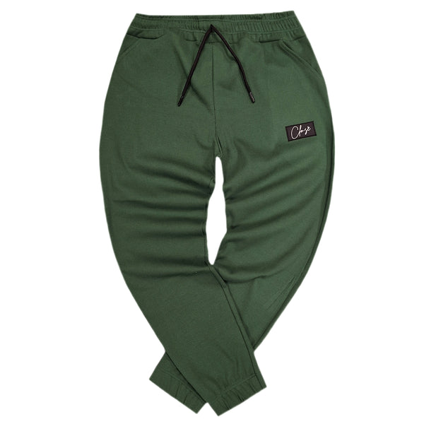 Close society - W24-120 - caligraphy logo sweatpants - green