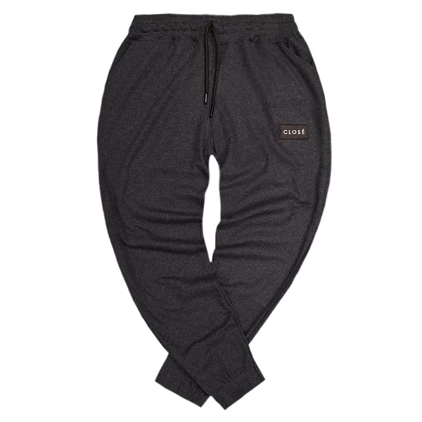 Close society - W24-122 - black patch sweatpants - anthracite
