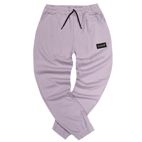 Close society - W24-122 - black patch sweatpants - lilac
