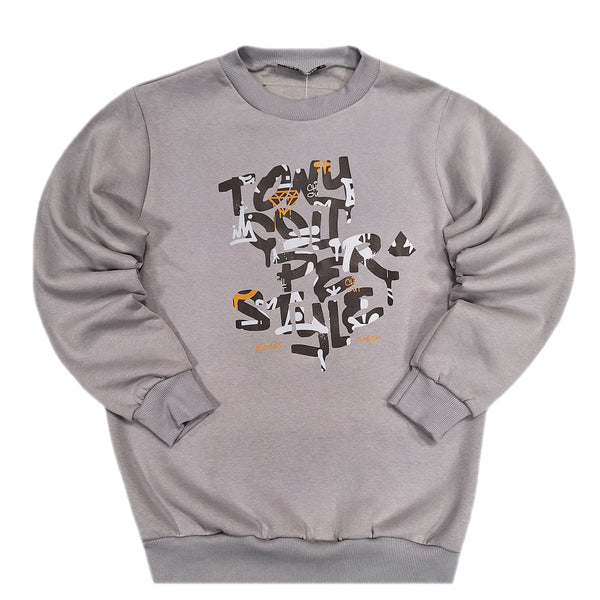 Tony couper  - S24/13 -  graffiti crewneck - grey