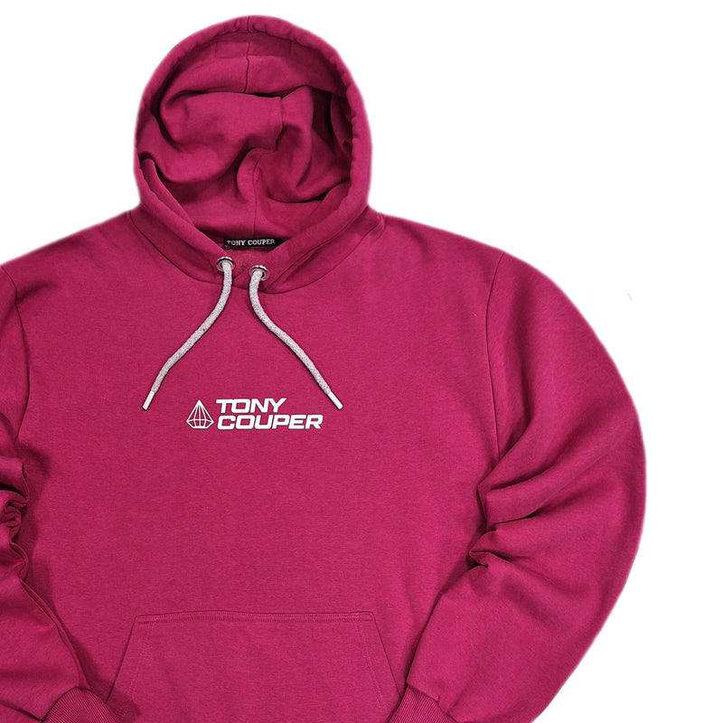 Tony couper  - H24/31 - silver logo hoodie - magenta