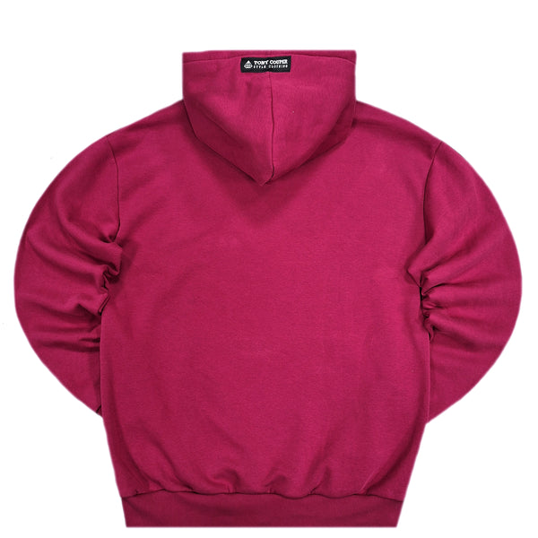 Tony couper  - H24/31 - silver logo hoodie - magenta