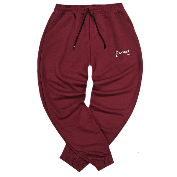 Close society - W23-105 - border logo sweatpants - dark red