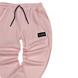 Close society - W24-122 - black patch sweatpants - light pink