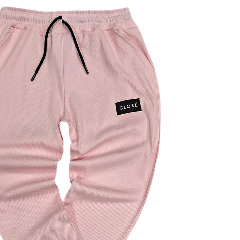 Close society - W24-122 - black patch sweatpants - light pink