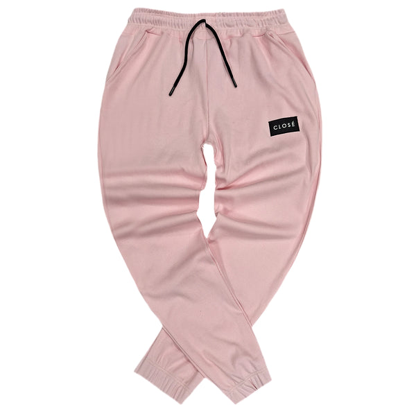 Close society - W24-122 - black patch sweatpants - light pink