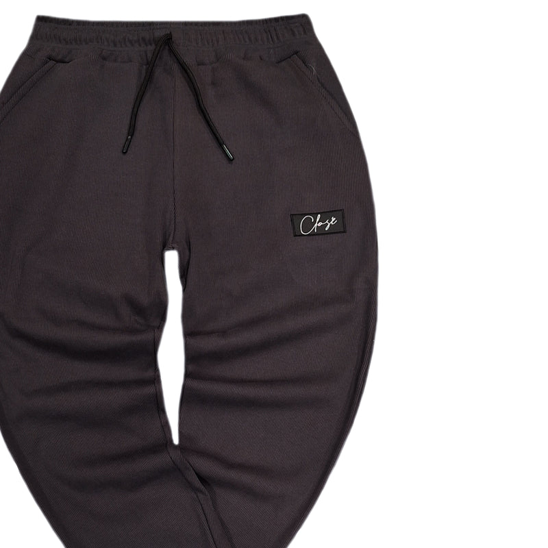 Close society - W24-120 - caligraphy logo sweatpants - dark grey