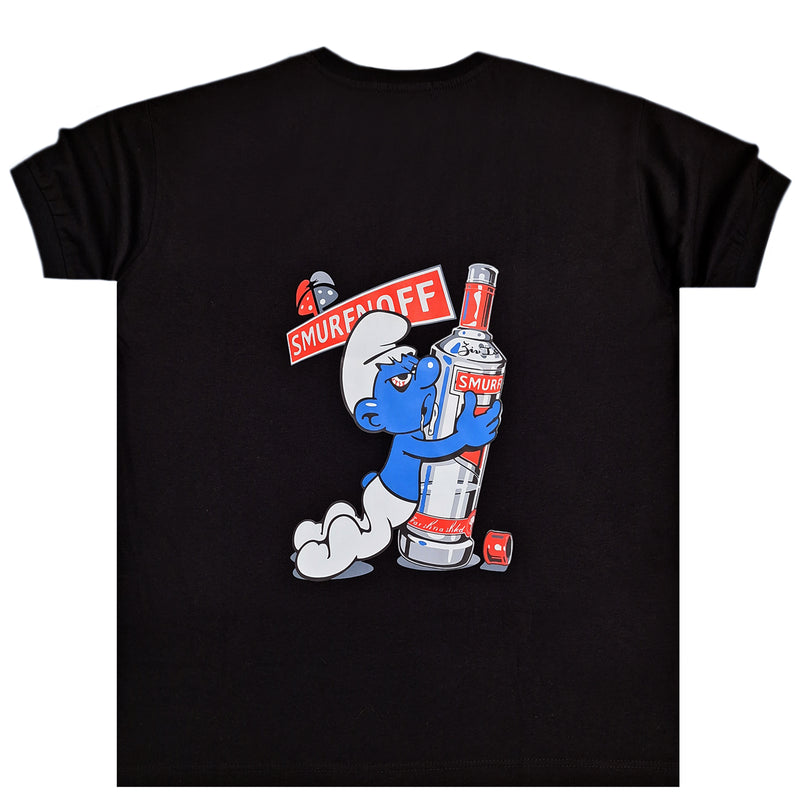 Ανδρική κοντομάνικη μπλούζα Close society - S24-213 - smurfnoff logo μαύρο
