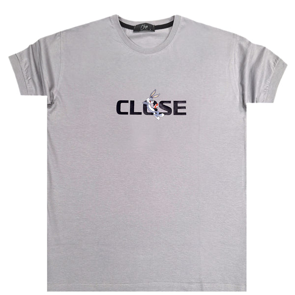 Κοντομάνικη μπλούζα Close society - S24-202 - bugs logo γκρι ανοιχτό