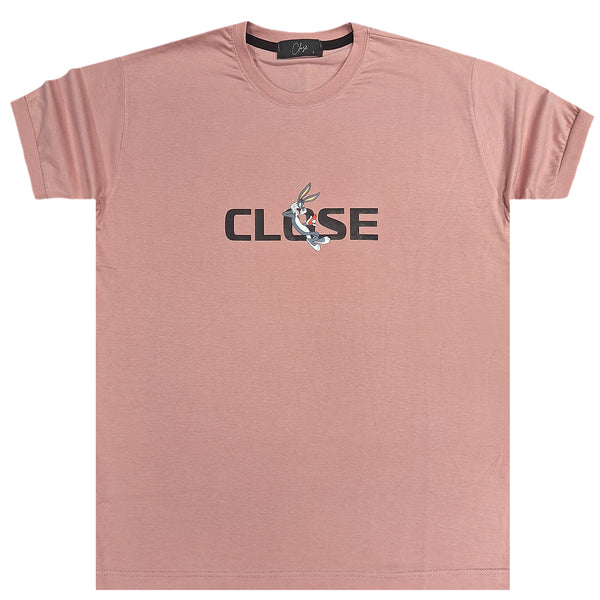 Κοντομάνικη μπλούζα Close society - S24-202 - bugs logo ροζ
