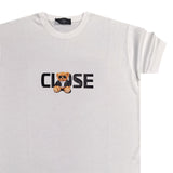 Κοντομάνικη μπλούζα Close society - S24-203 - cool teddy logo λευκό